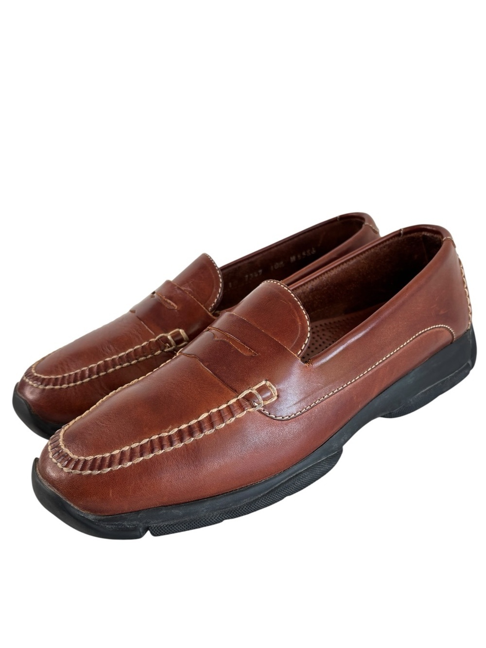 Cole Haan Mens Leather Lug Penny Loafer Size 10.5 Driving Moccasin Gommus Soles